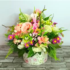 Petite pastel silk arrangement 