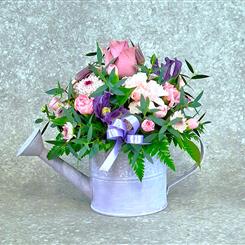 Petite Zinc Watering Can Arrangement