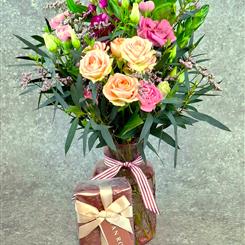 Sweet Pea Posy Jar &amp; Belgian Chocolates